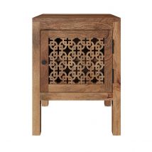 Table de chevet ajourée en bois de manguier - Jaya