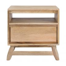 Table de chevet 1 tiroir en bois de manguier - Edgar