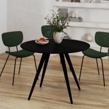 Mesa redonda para 4 personas en madera negra D105 cm - Liwa