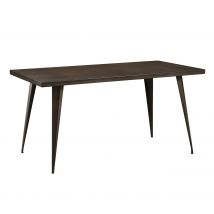 Mesa de comedor rectangular de metal gris, 6 personas - Indus
