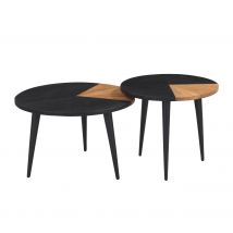 Set de 2 tables basses rondes en bois d'acacia - Binôme