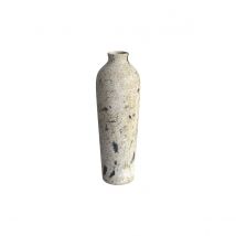 Vase blanc cassé tacheté en terre cuite H69,5cm - Oana