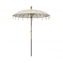 Parasol de madera de cocotero y tela crema - Ali