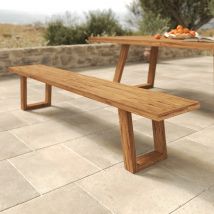 Banco de jardín de madera de teca reciclada 220 cm - Luma