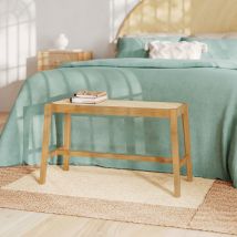 Banc 2 places en bois de chêne massif et cannage - Kappa - Rendez-Vous Déco