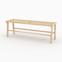 Banc 120 cm en bois de teck et cannage - Kuna