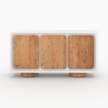 Buffet en béton blanc cassé et bois d'acacia - Eden