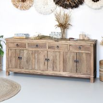 Aparador de madera recuperada con 3 puertas y 4 cajones - Mastic