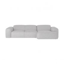 Canapé d'angle droit 6 places en tissu gris chiné - Aalto