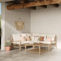 Salon de jardin 5 personnes en bambou - Salons de jardin / extérieur, Maison bohème - Vadella, Rendez-Vous Déco