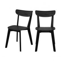 Chaise en bois noir (lot de 2) - Tabata