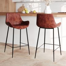 Chaise pour îlot central 65 cm cuir synthétique marron (lot de 2) - Pirata