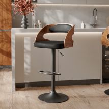 Chaise de bar réglable 62/84 cm en cuir synthétique noir - Louis