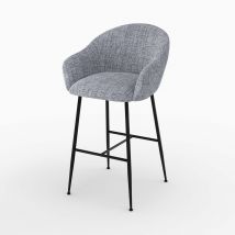 Chaise de bar en tissu gris chiné 76 cm - Socky