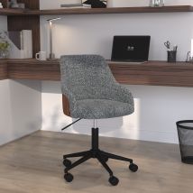Silla de oficina giratoria y ajustable en tela gris - Ninon