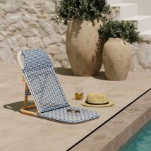Chaise de plage bleu marine pliable en tissage synthétique - Favignana