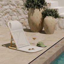 Chaise de plage blanche pliable en tissage synthétique - Favignana