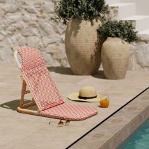 Chaise de plage terracotta pliable en tissage synthétique - Favignana
