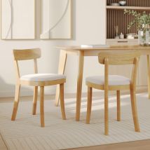 Set de 2 sillas de madera y tela beige - Keno