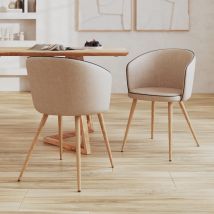 Chaise en tissu beige (lot de 2) - Chiara