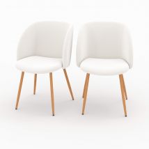 Chaise en tissu bouclé beige (lot de 2) - Swan