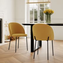 Lot de 2 chaises en velours jaune moutarde - Karl - Rendez-Vous Déco