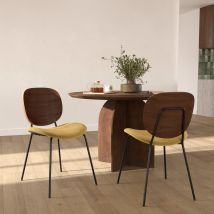 Lot de 2 chaises en velours jaune moutarde - Simone - Rendez-Vous Déco