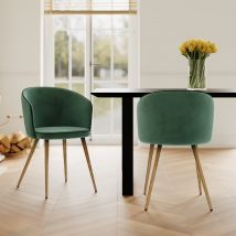 Chaise en velours vert (lot de 2) - Chiara
