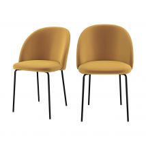 Chaise en velours jaune moutarde (lot de 2) - Karl