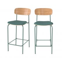 Set de 2 sillas para isla central en tela azul pato 65 cm - Alba