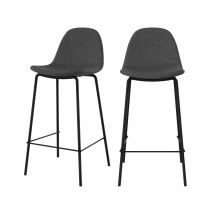 Chaise pour îlot central en tissu gris foncé 65,5 cm (lot de 2) - Henrik