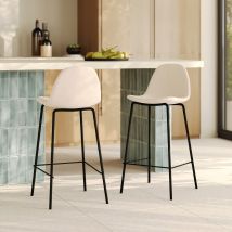 Set de 2 sillas para isla central en tela beige 65 cm - Henrik
