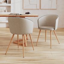 Set de 2 sillas de tela beige - Chiara