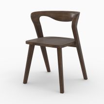 Chaise en bois d'hévéa foncé - Vega
