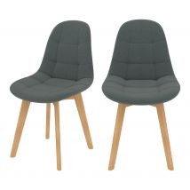 Chaise gris foncé et pieds en bois d'hêtre (lot de 2) - Yolo