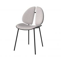 Silla en tela gris y madera negra - Coccinelle