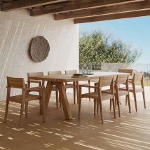 Table et chaises de jardin 8 personnes en bois de teck recyclé - Salons de jardin / extérieur, Maison bohème - Molo, Rendez-Vous Déco