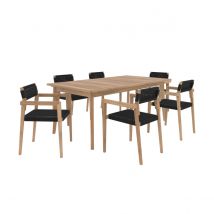 Ensemble table et 6 chaises de jardin en bois de teck - Tunga