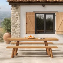 Table et bancs de jardin 10 personnes en bois - Salons de jardin / extérieur, Maison bohème - Luma, Rendez-Vous Déco
