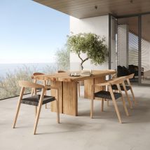 Mesa y sillas de jardín para 6 personas de madera - Siam