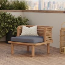 Sillón de jardín de teca con cojines grises - Kilda