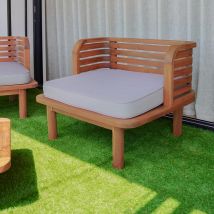 Fauteuil de jardin en teck et coussins gris - Kilda