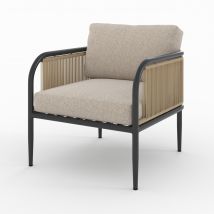 Silla de jardín de acero y tela beige - Wilo