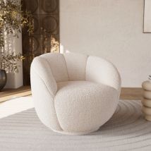 Sillón en tela bouclé blanco - Ysé