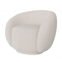 Fauteuil en tissu bouclé blanc - Naya
