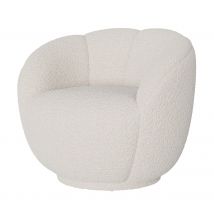 Fauteuil en tissu bouclé blanc - Ysé