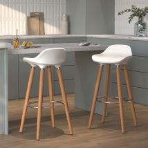 Set de 2 sillas de bar blancas 73 cm - Italien