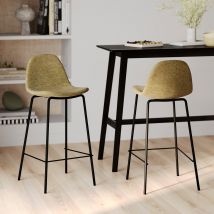 Set de 2 sillas para isla central en tela verde kaki 65 cm - Henrik