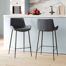 Set de 2 sillas de bar de tela gris 65cm - Pirata