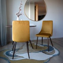 Lot de 2 chaises en velours jaune moutarde - Vinni - Rendez-Vous Déco